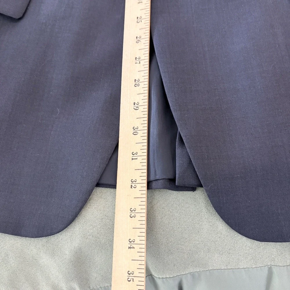 Hart Schaffner Marx Men Navy Blue Wool Blazer Jacket USA Office Classic 50 chest